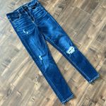 American Eagle AEO Highest Rise Jeggings Distressed Ripped Dark Wash Size 4 Photo 3