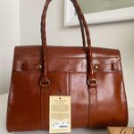 Patricia Nash NWT Patrica Nash Vienna Hand Cut Tooled Tan Leather Satchel Large Size Handbag  Photo 4