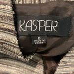 Kasper Womens Size 8 Multicolor Stripe Silk Blend MetallicTextured Blazer Jacket Photo 3