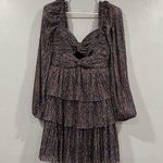 Rebecca Vallance Blossom Plisse Long Sleeve Mini Dress US 4 NWOT Photo 0