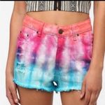 BDG Rainbow Tie Dye High Rise Cheeky Cutoff Denim Jean Shorts Size 29 Photo 10