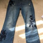 Abercrombie & Fitch Embroidered Floral Jeans Photo 0