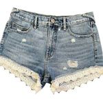 Free People Lace Trim Distressed Shorts Size 26 Photo 0