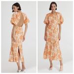 Significant Other Elena Midi Dress Women’s Size 8 Scarlet Poppy Cutout Orange Photo 2