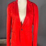 Women's Red Light Weight Blazer Jacket One Button Closure Size M (8) NWOT Red Size M Photo 0