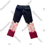 New York & Co. Women’s Black Ankle Crop Casual Career Pants Floral Print  Size 4 Photo 5
