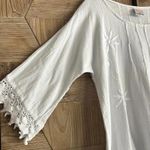 NWT Manta Del Lago Cotton Top White Sz Small 3/4 Sleeve Pointed Hem Photo 2