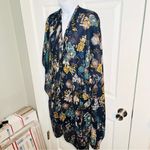 Marcus Adler Floral Kimono Shawl Midi Cardigan Navy Blue Yellow Multicolor OS Photo 1