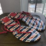 Tory Burch Red and Navy Sandals Photo 3