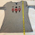 Karen Scott  Long Sleeve Gray Embellished Shirt Top Women’s Medium Royal Guard Photo 5