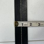 Olga Santini Women’s Size L Leather Belt Black DOUBLE OO Buckle Silver Toned Photo 10