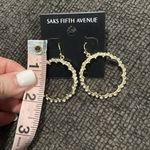 Saks 5th Avenue NWT saks fifth avenue gold 2” dangle earrings with diamonds Photo 1