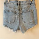 ZARA  High Rise Cut Off Jean Shorts Size 2 Distressed Light Blue Wash Photo 5