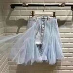 Miss Sixty  Denim Skirt with Blue Lace Overlay Photo 1