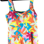 Lands End Womens Flutter Tankini Top Floral Pink Blue Orange Colorful L Size L Photo 0