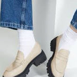 Free People  Lyra lug sole loafers tan Leather‎ black womens size 36.5 trendy Y2K Photo 0