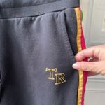 True Religion Women's Black Yellow Red Satin Side Striped Jogging Pants $140 M Photo 3