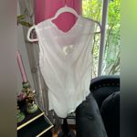ZARA NWOT  White Guaze Asymmetrical Bottom Tank Top Photo 2