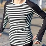 Lululemon Run Reflect Long Sleeve Sea Stripe Mint Moment Black / Black Size 6 Photo 4