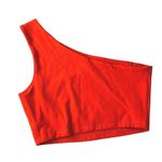 Susana Monaco One Shoulder Crop Top Bright Orange Size S Photo 2