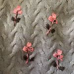 STOCKERPOINT Handbestickt Floral Embroidered Cardigan Cable Knit Sweater 48 Tan Size M Photo 5