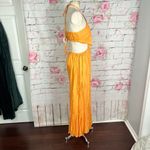 Boho Me  NWT peach halter cutout wide leg cropped jumpsuit Photo 4