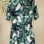 Odosalii Romper tropical pattern green white palm fronds Size M Great for beach Size M Photo 1
