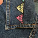 Vintage womens medium beaded denim jacket colorful cute bead jean s collection s Blue Photo 3