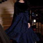 Rachel Parcell Tie Waist Tiered Long Sleeve Midi Dress Sz 8 Modest Event Holiday Photo 5