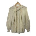 Vintage Acrylic Fibre 100% VIRGIN Soft Knit Open Tie Cardigan Sweater Romania Photo 0