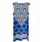 JM Collection  Blue and Black Patterned Dress with rhinestones Photo 6