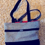 Talbots  Black and White Herringbone Tote with Structured Design Photo 0