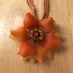 Orange Flower Necklace Crystals Retro Festive Photo 0