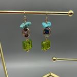Handmade Artisan Garden Theme Turquoise Earrings Photo 1