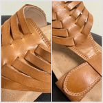 Taos Caramel Brown Leather Slip On Two Hook Loop Straps Wonderful Sandals 9 Photo 11