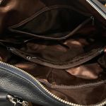 HeShe Navy Leather "Hobo" Purse Blue Photo 2