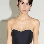 Fame and Partners  Black Strapless Gown Photo 0
