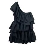 Endless Rose  One Shoulder Ruffle Mini Dress Black Tiered Sz Large Party Cocktail Photo 2