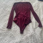Forever 21  Red Long Sleeve Ribbed Bodysuit Photo 2