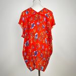 Johnny Was NWOT  Floral Oversize Short Sleeve Top Blouse Women Size S Red V-Neck Photo 3