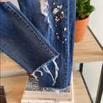 Kut From The Kloth Kut Mid-Rise Catherine Rhinestone Distressed Straight Leg Jeans, 2 Photo 2