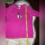 Quacker Factory  embroidered penguin Pink crew sweater sz 1X Photo 5