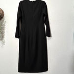 COS Black Sheath Midi V-neck Long Sleeve Pencil Dress Eur 36 / US 6 Chic Small Photo 1