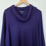 Style & Co  purple cowl neck rib knit long sleeve shift sweater dress large NEW Photo 1