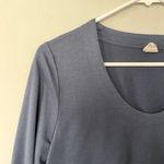 Hue light blue deep scoop neck top 3/4 sleeves casual style women size small Photo 1