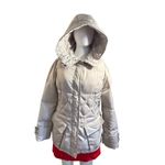 Calvin Klein  Small Black Puffy Down Jacket Faux Fur Trim Photo 1