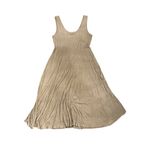 Vince Scoop Neck Pleated Midi Tank Dress in Moss Green Size Large Lagenlook Photo 3