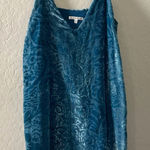 Black Swan  Blue Floral Velvet Mini Dress Photo 0