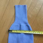 Pink Rose Ribbed, Dolman Puffed Sleeve, Crop Sweater, Periwinkle Blue, Size S Photo 11