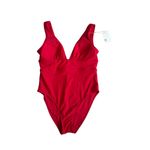 Quince Red Italian Plunge One Piece Swimsuit Bathing Suit Size Large NEW NWT Photo 8